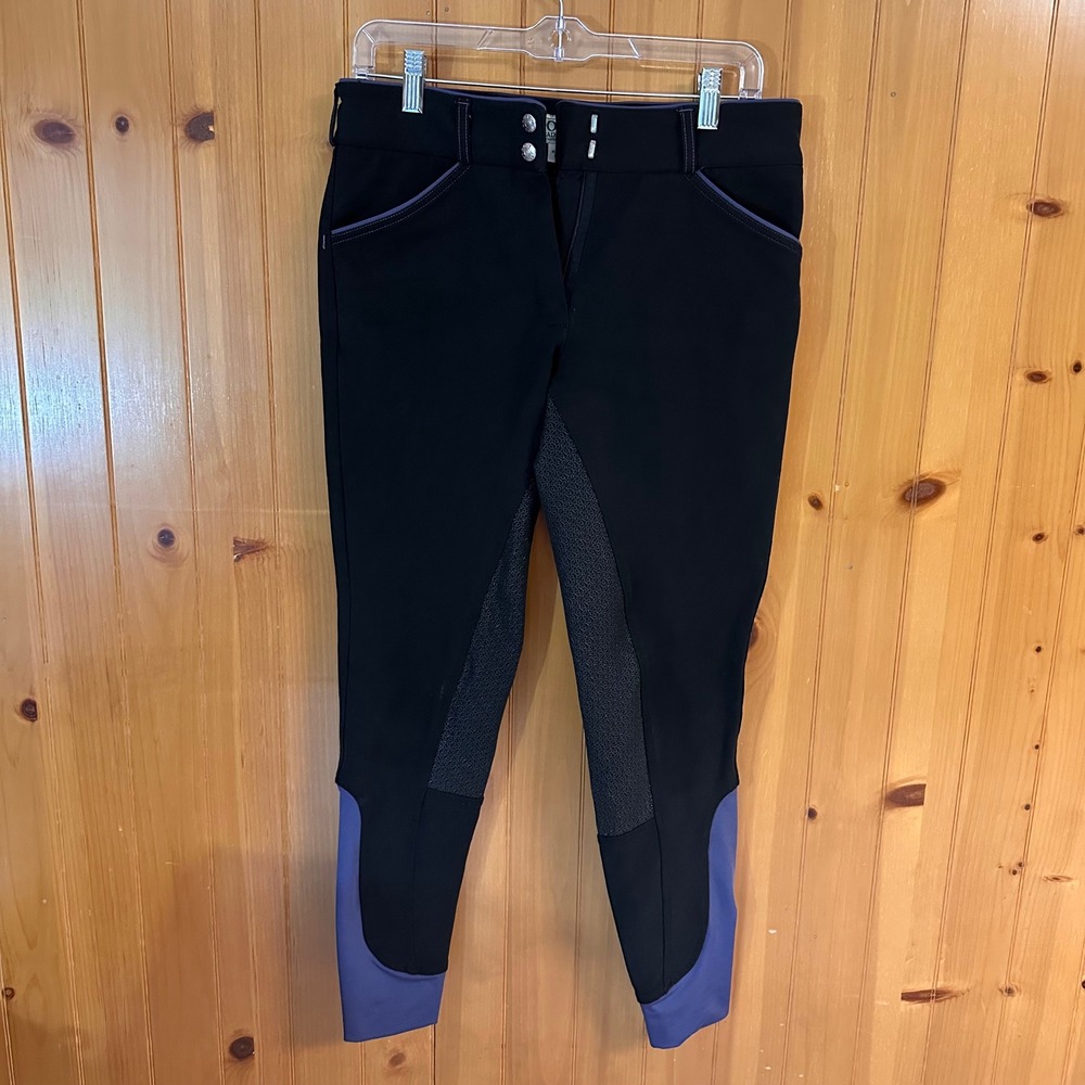 Dover Saddlery Womens 28 Full Seat Breeches Horse Black Purple Riding Pants